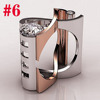 Ring, platinum two-color metal fashionable jewelry heart shaped for beloved, European style