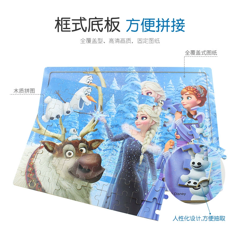 Деревянная головоломка (Disney) 96 деталей, рамочная обучающая головоломка для детей от 5 лет, дизайны персонажей