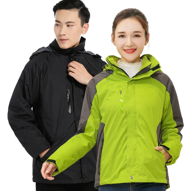 Оптовая Продажа уличной штурмовой одежды для мужчин и женщин, осенне-зимняя Съемная утолщенная одежда из двух частей с логотипом «Три в одном»