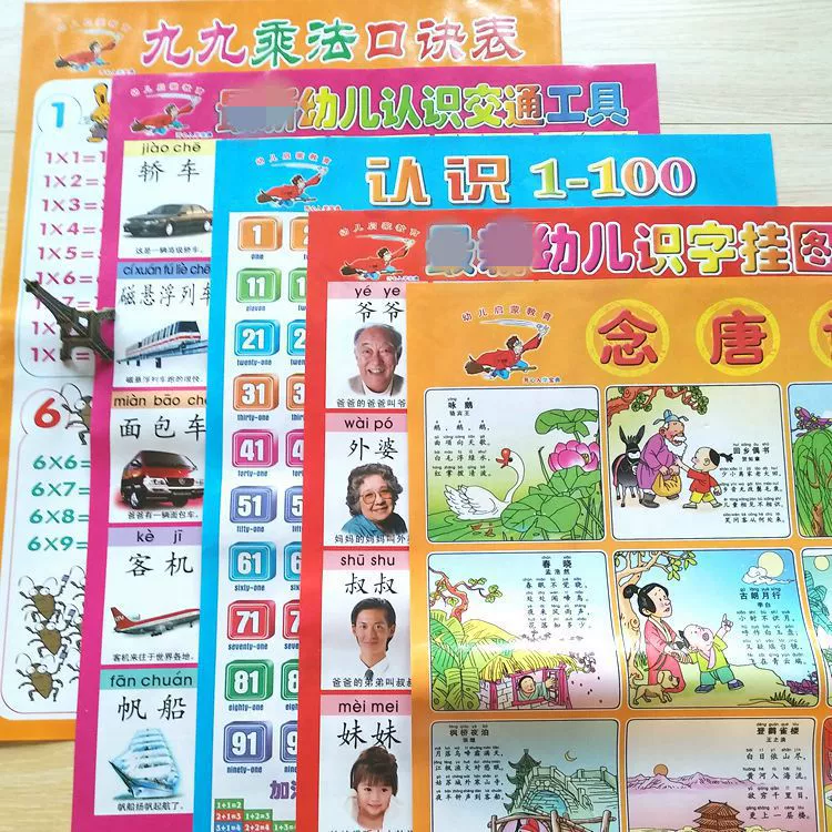 Один Юань настенная диаграмма чтение картина грамотность признание Китайский пиньинь животных детей раннего образования Учебные пособия