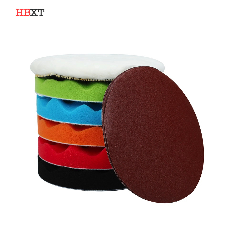 跨境专供汽车美容抛光打蜡10件套抛光轮砂纸羊毛抛光轮