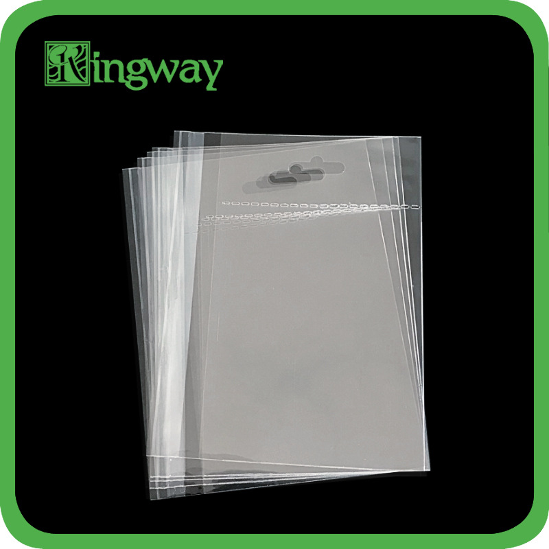 透明OPP饰品包袋自封袋 挂孔式防尘卡片礼品分格袋