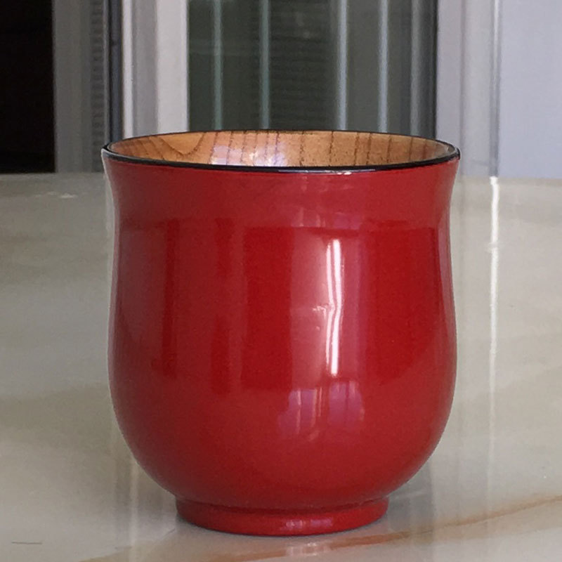 Fuente de origen de madera creativa taza de madera protección del medio ambiente taza japonesa anti-escaldado taza de agua de madera sólida en stock al por mayor gran cantidad de descuento