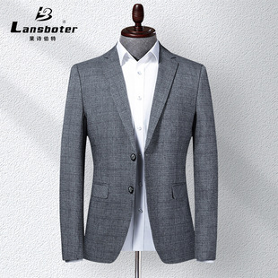 Leisibert Suit Spring and Autumn Thin Men's Linen Plaid Suit Slim-fit Young and Middle-aged Small Suit Casual