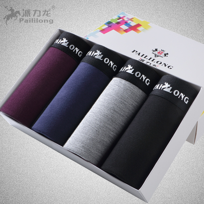 [4 Cajas de Regalo] ropa interior para hombres boxeadores al por mayor ropa interior para hombres modal ropa interior para hombres suministro de comercio exterior