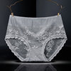 Yumei 219 sexy lace rose lace ladies high -waist pants hollowed out see -through female obese version of briefs