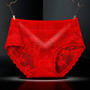 Yumei 219 sexy lace rose lace ladies high -waist pants hollowed out see -through female obese version of briefs