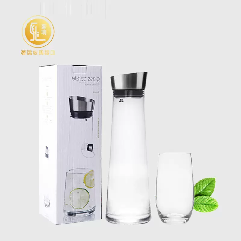 北欧风创意透明玻璃冷水壶耐高温家用大容量凉开水杯透明日式套装