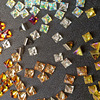 Genuine Swarovo 2419 square nail -shaped pyramid flat diamond & hot diamond Austrian imitation crystal accessories square drill