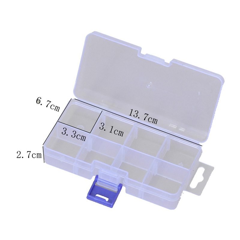 Removable 8-compartment plastic storage box 8 transparent diy electronic accessories button beaded rectangular plastic component box Removable 8-compartment plastic storage box 8 transparent diy electronic accessories button beaded rectangular plastic component box