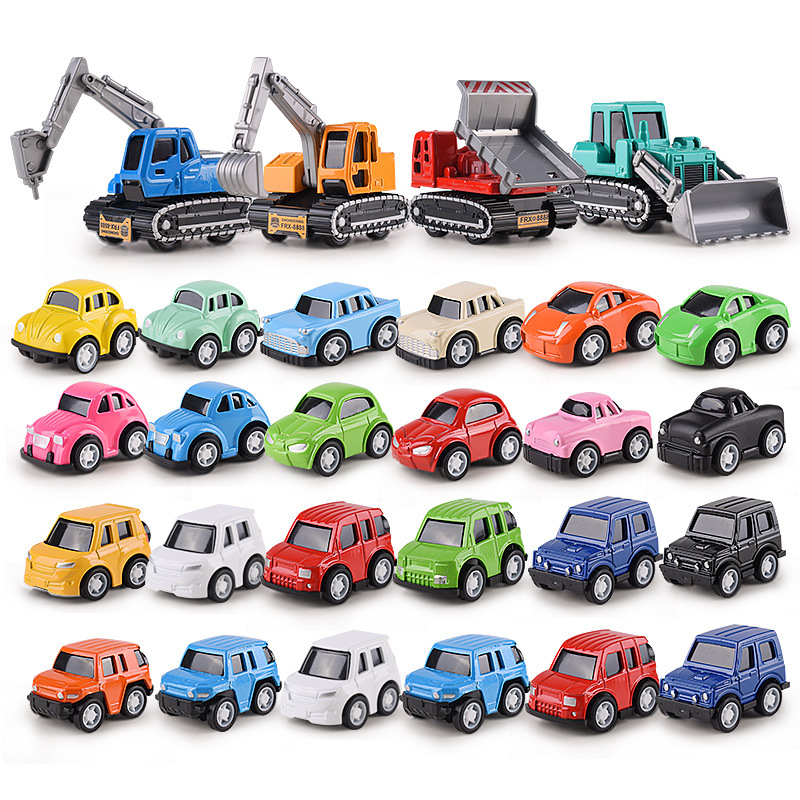 Transfronterizo niños excavadora Tire hacia atrás traje de coche de aleación bebé Q versión mini coche deportivo modelo de coche de juguete