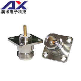 厂家可批发N-KF射频同轴连接器四孔法兰方板N型母射频同轴连接器