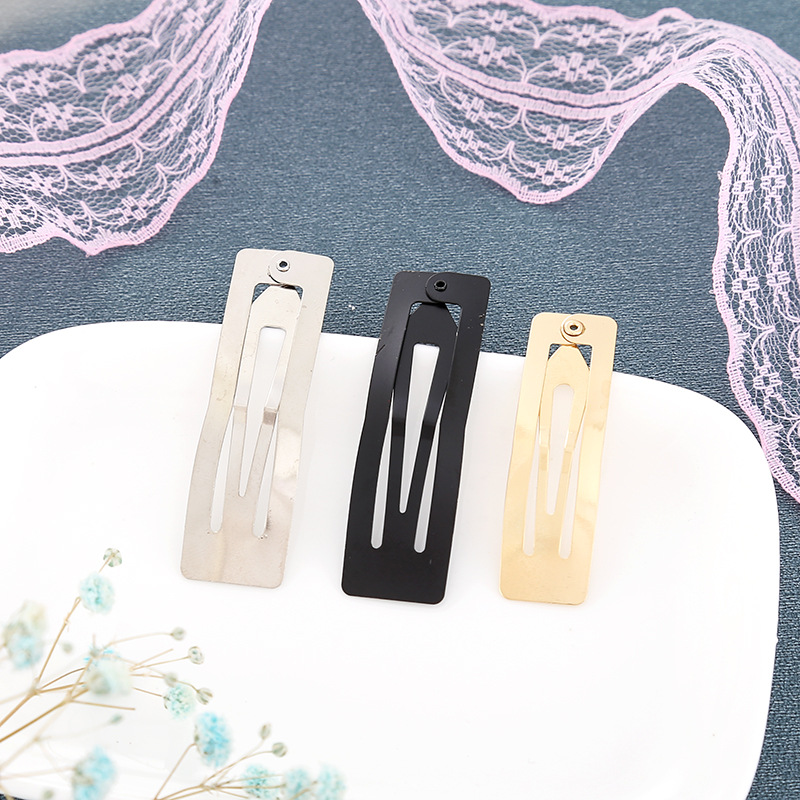 6/7/8cm Guangzhou square clip BB clip golden bow hair accessories diy hairpin material wholesale