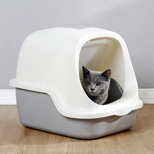 Cat Supplies Large Fully Enclosed Cat Litter Box Anti-splash Enclosed Cat Toilet Large Cat Litter Box