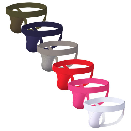 Adannu Solid Color T-Strap Panties with Elastic Low Waist, Amazon Cotton Shaping Double T-Strap Men's Plus Size Packaged