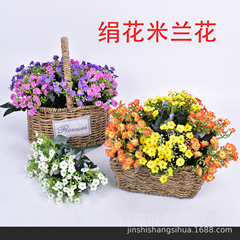 卸売りシミュレーションミランの家庭装飾絹花柵生け花シミュレーション花小束ミラノ果花