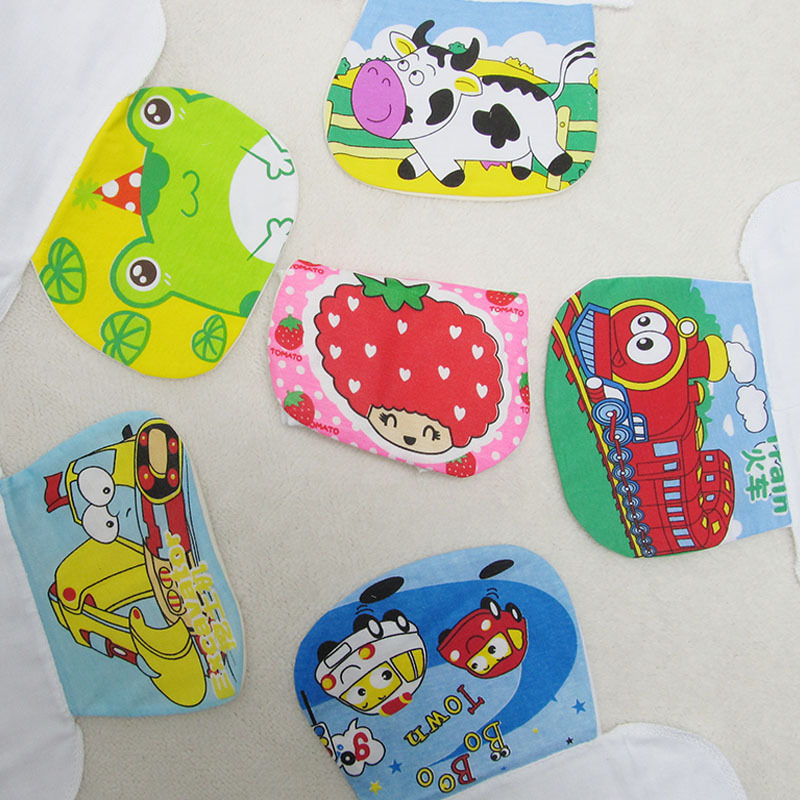 Wholesale Baby Cartoon Sweat Absorbent Towel 6 Layer Cotton Gauze Autumn and Winter Children Large Sweat Proof Back Pad Towel