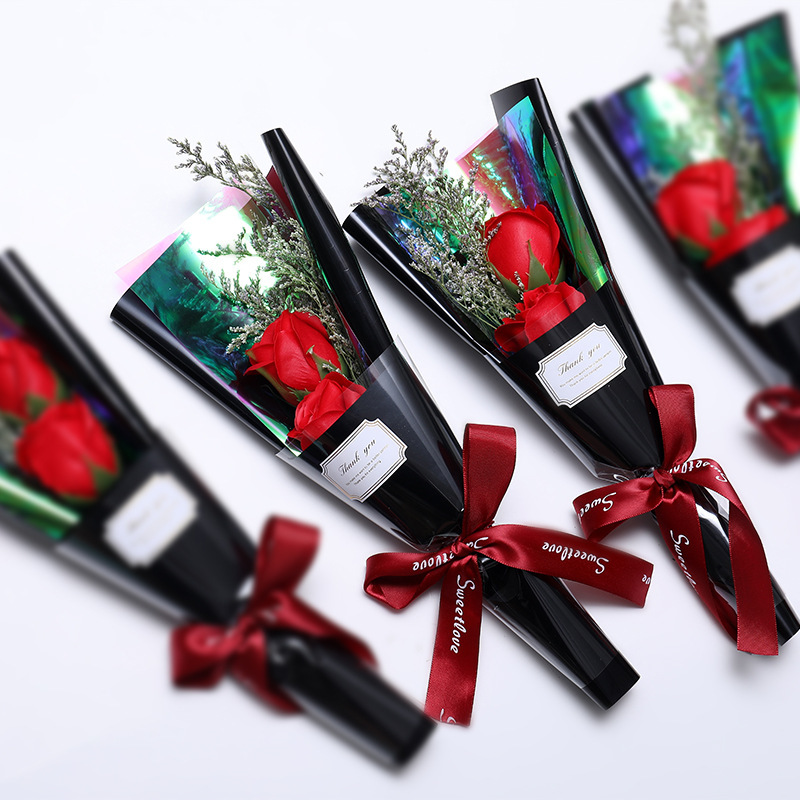 Ramo de flores eternas en caja, regalo para San Valentín y Día de la Madre.