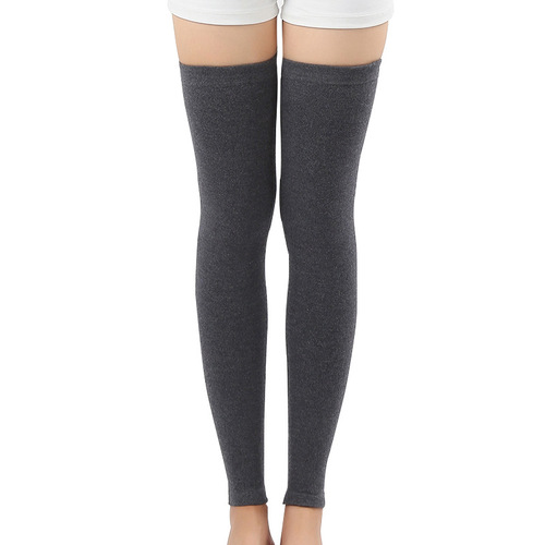 Autumn and winter cashmere women's and men's extended thick knee protection anti-slip over-the-knee socks wool warm and cold protection leg protection calf