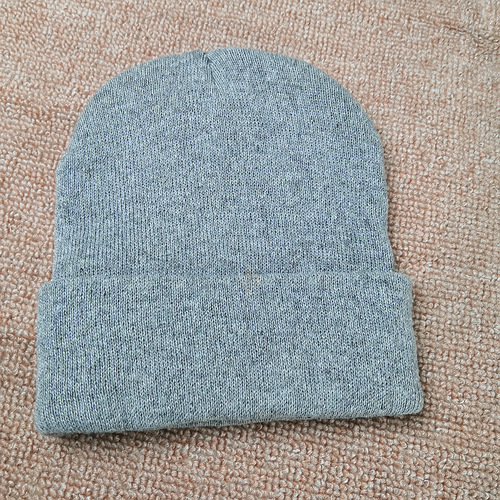 Black cold hat blank knitted hat men's hat foreign trade light plate polyester hat woolen hat polyester knitted hat