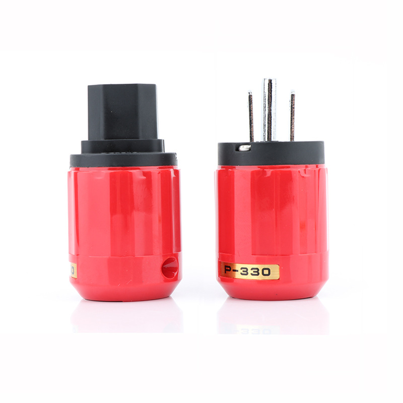 Preffair 美标镀铬电源头 插头插尾 CD功放胆机发烧电源线连接头