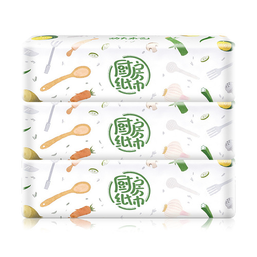 Plant Care Kitchen Paper 3 Pack Absorbent Oil Absorbing Paper Towels Bamboo Pulp Natural Color Tissue Paper Roll Toilet Paper Manufacturer Wholesale 