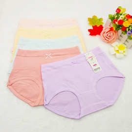 新品热卖女士内裤纯色棉料蕾丝莫代尔包臀纯色中高腰三角裤