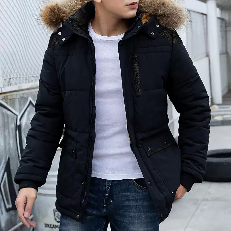 Warm down jacket for leisure with hood, 2023