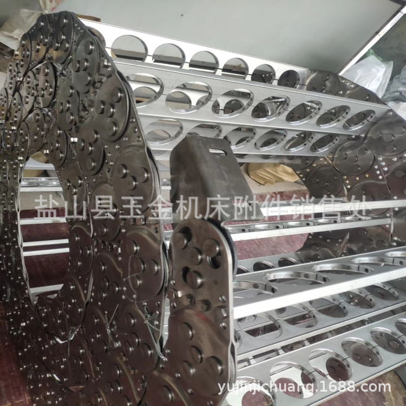 耐高温数控机床桥式/全封闭钢铝拖链高强度耐磨线缆钢制拖链厂家