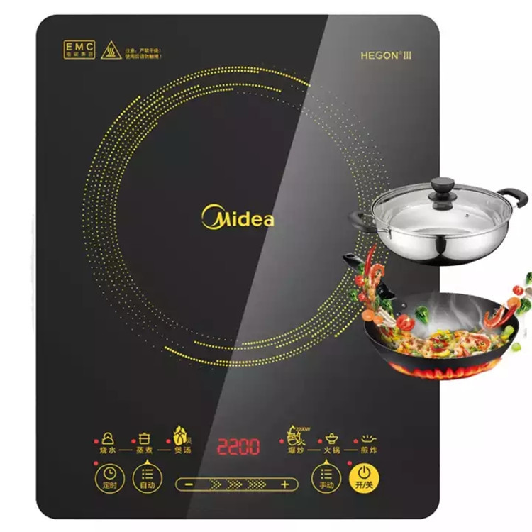 Midea Induction Cooker Wh2202 Intelligent Timing Full Version Touch High-Power Induction Cooker Hot Pot with Double Pot Touch