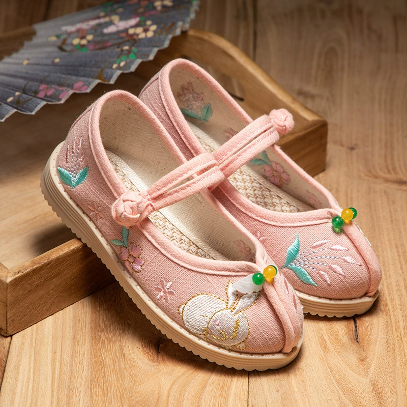 Прямые поставки с фабрики обувь ханьфу обувь в ретро стиле вышитая обувь в Ретро этническом стиле Тканевая обувь ручной работы вышитая обувь для маленьких девочек