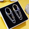 Silver needle, earrings, zirconium, silver 925 sample, Japanese and Korean, Korean style