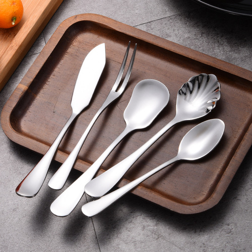 1010 series stainless steel spoon 304 Western steak knife, fork and spoon gift set hotel tableware long handle ice spoon