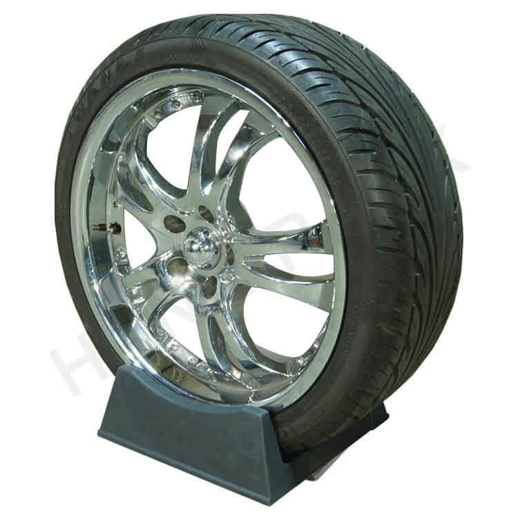 【汉克金属】卡车轿车轮胎架通用单个可调节logo板塑料轮胎展示架
