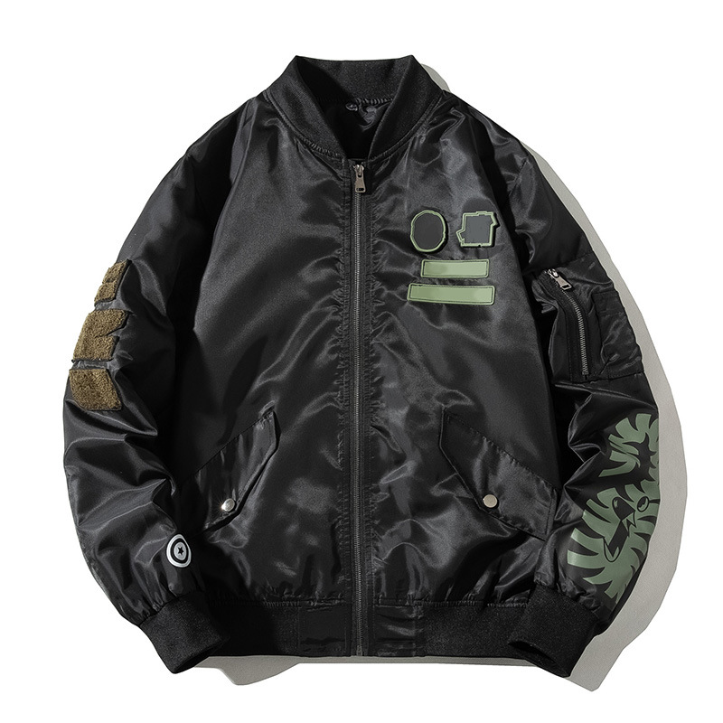 Marca de moda japonesa MA1 chaqueta de piloto de la Fuerza Aérea hombres y mujeres Otoño e Invierno engrosada pareja uniforme de béisbol chaqueta con capucha