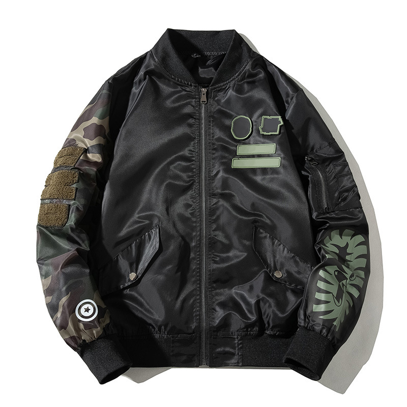 Marca de moda japonesa MA1 chaqueta de piloto de la Fuerza Aérea hombres y mujeres Otoño e Invierno engrosada pareja uniforme de béisbol chaqueta con capucha