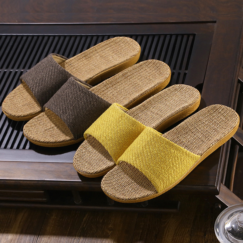 Fabric Home Couple Indoor Slippers Cotton Linen Slippers Home Non-slip Men's and Women's Thick Slab Summer New Wholesale Fabric Home Couple Indoor Slippers Cotton Linen Slippers Home Non-slip Men's and Women's Thick Slab Summer New Wholesale