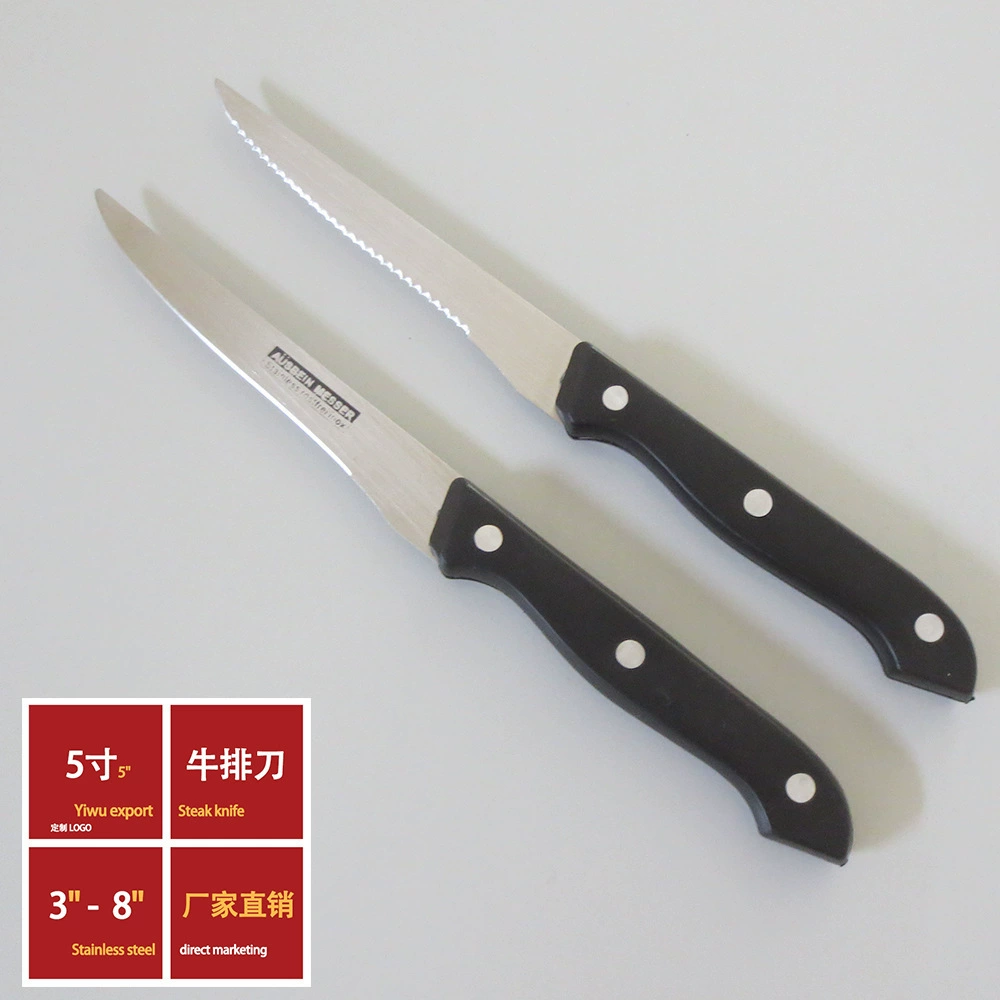Кухонный Нож Пластиковая Ручка Нож PP Ручка Нож для стейка Бытовой Западный Нож Из Нержавеющей Стали Стейк Нож