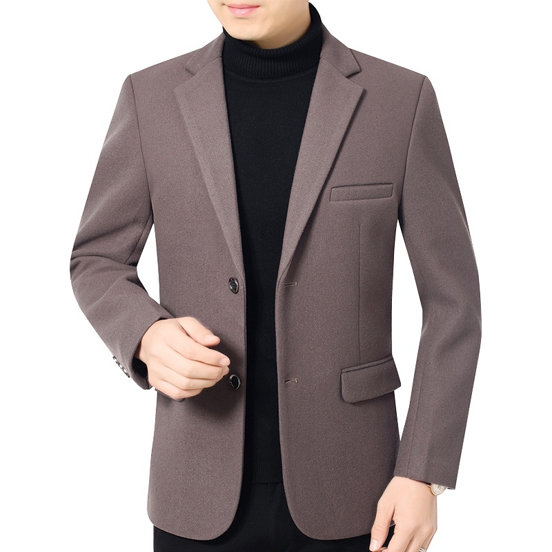 2023 primavera y otoño nueva chaqueta de traje de hombre de mediana edad casual sin planchar chaqueta de papá de hombre traje de lana