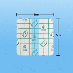 Grid rounded PU film 6x6 blank peel-through acupoint patch three-proof ointment umbilical empty patch