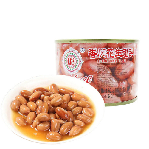 Fujian Q3 Braised Peanuts 170g Ready-to-Eat Canned Vegetarian Preserved Peanuts Zhangzhou Specialty Food, Ideal for Drinking and As a Side Dish