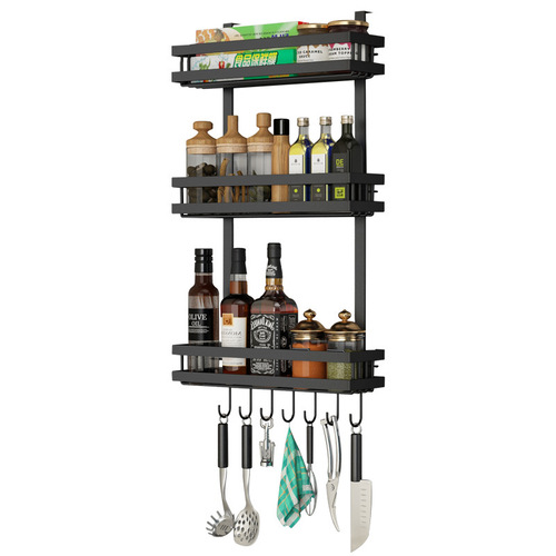 Nail-free refrigerator hanging rack side wall storage rack side side kitchen spice rack wall-mounted cling film storage rack