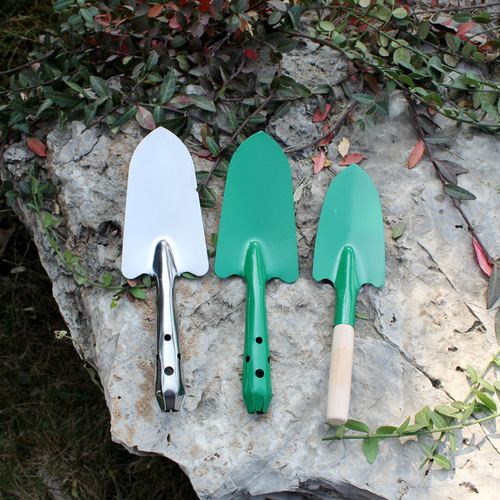 Boli manufacturer wholesale garden agricultural tools wooden handle small flower shovel stainless steel iron handle integrated children's flower shovel