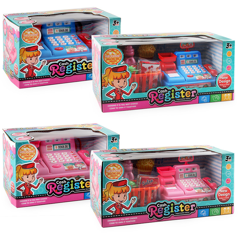 Girl Play House supermercado caja registradora juguete música ligera juego de rol caja registradora padre-hijo regalo de cumpleaños