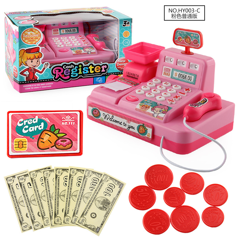 Girl Play House supermercado caja registradora juguete música ligera juego de rol caja registradora padre-hijo regalo de cumpleaños