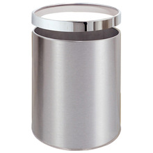 南方 GPX-21 无盖圆形黑色不锈钢木纹漆家用酒店卫生间房间垃圾桶