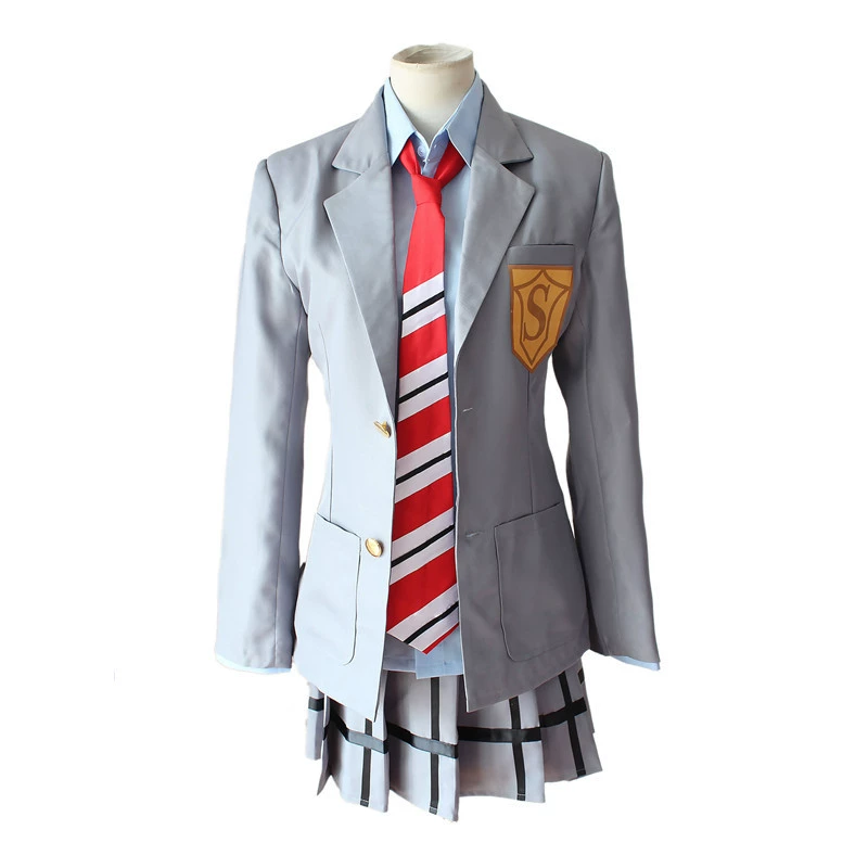 Косплей школьной формы (Gongyuan) «April is Your Lie» Каору, химическое волокно, топ+юбка+галстук, размеры S–XL