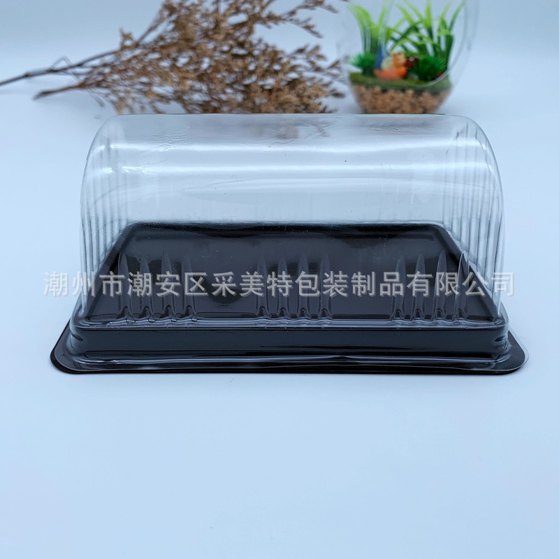 B029虎皮卷西点蛋糕半圆柱形糕点盒 环保Pet吸塑烘焙包装2400套