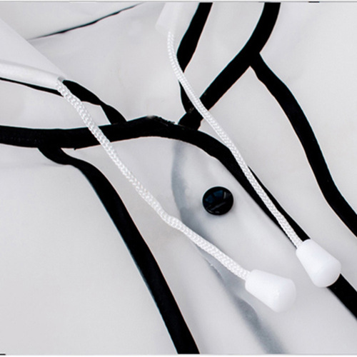 Anti-spray transparent protective long raincoat stylish sand-grain single adult hiking raft EVA rain poncho