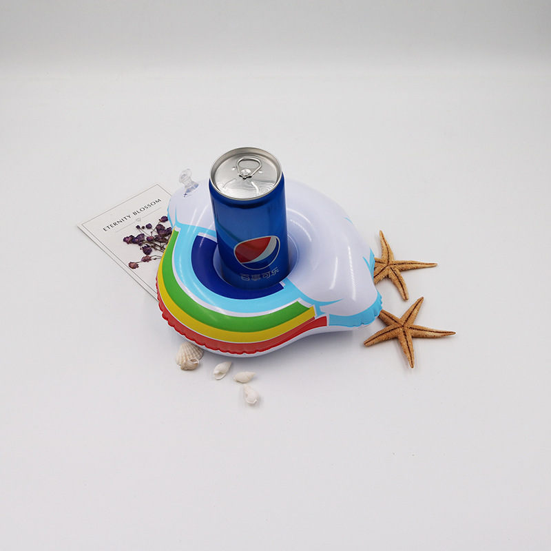 Spot wholesale inflatable clouds rainbow coasters water floating beverage cup holder fashion beach supplies